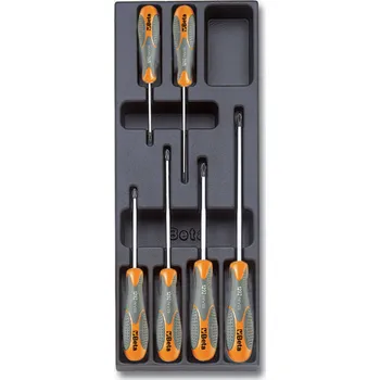 Šroubovák SADA ŠROUBOVÁKŮ-MODEL 2424/T172 6 KS V PODESTĚ Z PVC. (Tvrdá přihrádka tvarovaná za tepla, se sadou nástrojů)