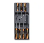 SADA ŠROUBOVÁKŮ-MODEL 2424/T208 7KS V PODESTĚ Z PVC. (Tvrdá přihrádka tvarovaná za tepla, se sadou nástrojů)