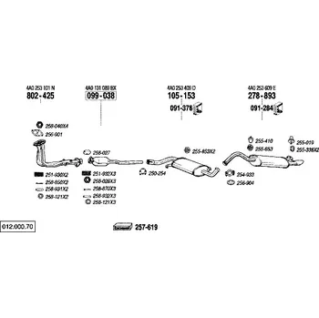 Výfukový systém závěsná guma Bosal 255-853