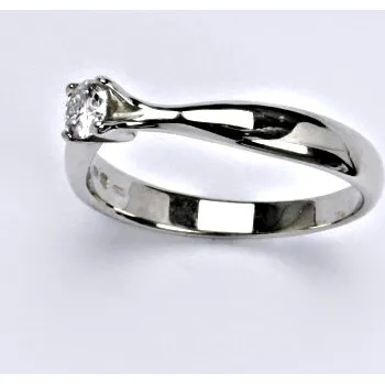 Prsten Zlatý prsten s briliantem (diamantem),zásnubní, bílé zlato 14 kt, 2,76g, VR117