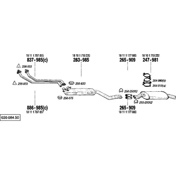 Automobilové těsnění těsnění Bosal 256-933
