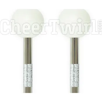 Mažoretková hůlka SMILY holografická STŘÍBRNÁ / 80 cm