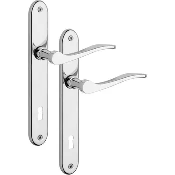 Stavebniny Rostex Siluet štítové dveřní kování - klika - klika pro klíč 90mm Ti