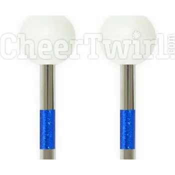 Mažoretková hůlka SMILY holografická MODRÁ / 70 cm