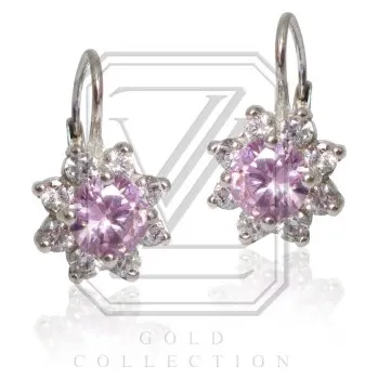 Náušnice Zlaté náušnice, bílé zlato se zirkony - VE 61