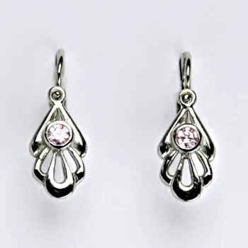 Náušnice Dětské zlaté náušnice, dětské náušničky, náušnice ze zlata, bílé zlato, kytička, zirkon, váha 1,45 g