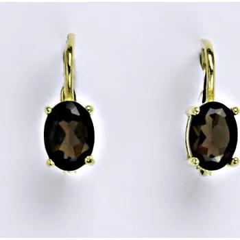 Náušnice Zlaté náušnice,přírodní záhněda, žluté zlato 14 ct, váha 2,01 g,NK 1246