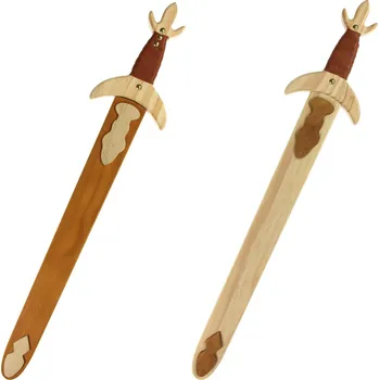 Replika zbraně DŘEVÝ Král Meč s pláštěm