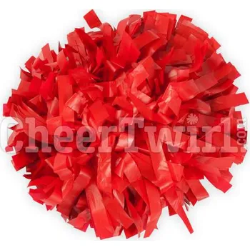 Plastový POMPON jednobarevný ČERVENÝ / 25 cm