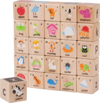 Dřevěná hračka Wonderworld ABC kostky s angličtinou