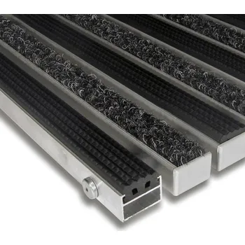 Rohožka Textilní gumová hliníková vstupní rohož FLOMA Alu Standard - délka 80 cm, šířka 120 cm, výška 2,2 cm