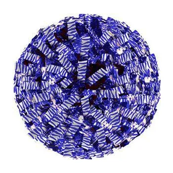 ZEBRA pompon MODRO-STŘÍBRNÝ / 30 cm