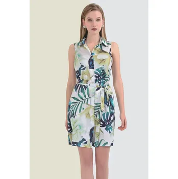 Dámské šaty SWEET Košilové květované šaty bílé Barva: Bílá, Barevná, Velikost: S