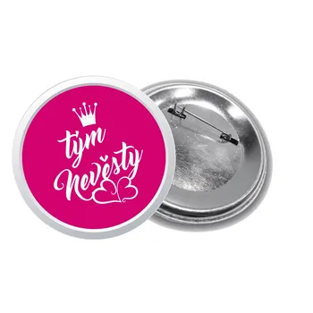 PotiskniTriko.cz Svatební placka tým nevěsty růžová