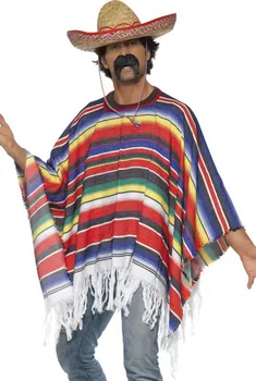 Karnevalový kostým Smiffys Mexické poncho barevné pruhované