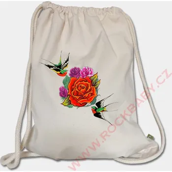 Městský batoh Batoh na záda - Vlaštovky a růže tattoo