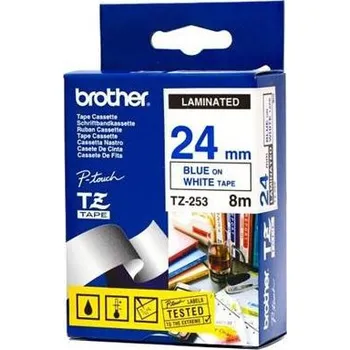 Pásek do tiskárny Páska Brother TZ-253 (Modrý tisk/bílý podklad)