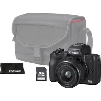 Kompakt s výměnným objektivem Canon EOS M50, + EF-M 15-45 mm IS STM Value Up Kit