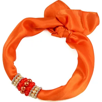 Šátek Šátek s bižuterií Letuška - oranžový