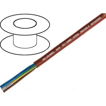 elektrický kabel HELUKABEL Kabel SiHF CU licna 10x1mm2 silikonový kaučuk hnědo-červená