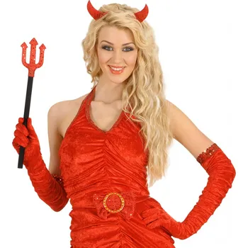 Karnevalový doplněk WIDMANN Vidle čertovské s flitry 41cm