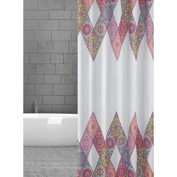 Sprchový závěs wela TEXTILNÍ SPRCHOVÝ ZÁVĚS ETNO se závažím obšitý W10149 šířka x výška: 120 x 200