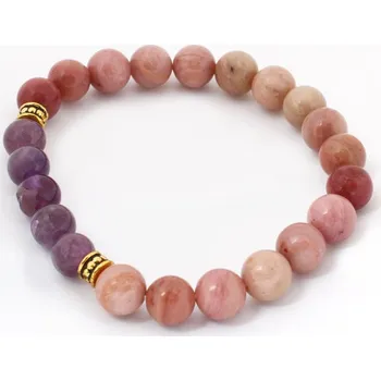 Souprava šperků Náramek rhodonit a ametyst