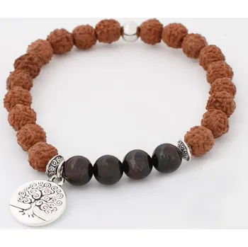 Souprava šperků Náramek Strom života rudrakša a granát