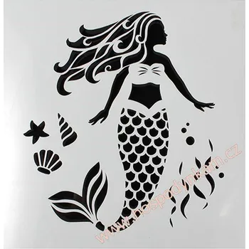 Jedlá dekorace na dort Cake Star Stencil mořská panna