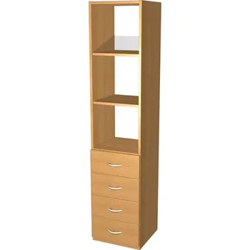 Policová skříň Kancelářská skříň čtyřzásuvková polootevřená – EU5