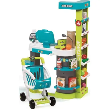Hra na obchod Smoby City Shop modro-zelený