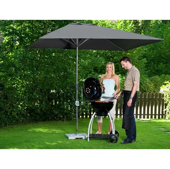 Slunečník Slunečník Grillchamp 200 x 250 černý (Zahradní slunečník se středovou tyčí)