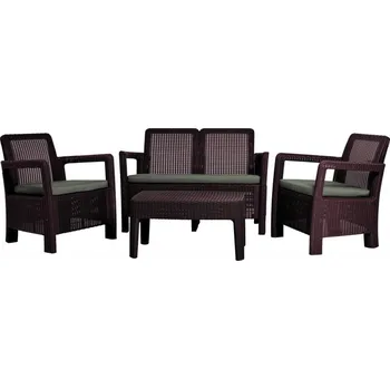 Zahradní sestava Zahradní souprava TARIFA hnědá+šedohnědé podušky