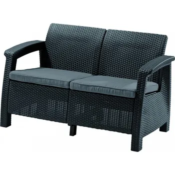 Zahradní lavice Zahradní lavice FURO LOVE SEAT antracit+šedé podušky