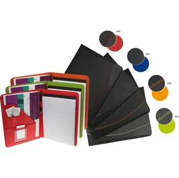 Portfolio Arall A4 245x325mm v imitaci kůže s blokem černo červené
