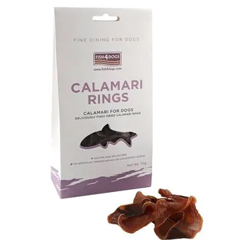 Pamlsek pro psa Recenze Fish4Dogs Calamari Rings 75 g