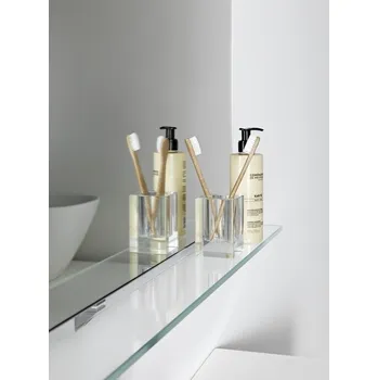 police Frame 25 - skleněná police 120 cm, 3 držáky pro upevnění na zeď H4475879000001