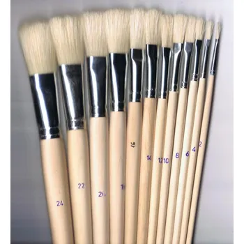 Umělecký štětec Others Štětec plochý pro olej a temperu 931 - prodloužený vlas bělená štětina Velikost: č. 2