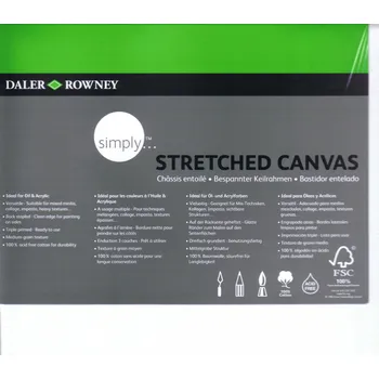 Malířské plátno Daler-Rowney Malířské napnuté plátno šepsované SIMPLY na napínacím rámu 40x40 cm