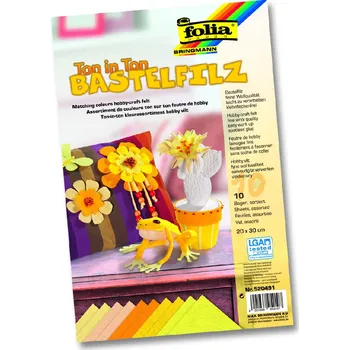 kreativní sada Folia Hobby filc 20x30cm - sada 10ks žlutá
