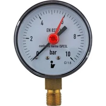 Tlakoměr Tlakoměr 0- 10bar, DN100- 1/2", spodní vývod