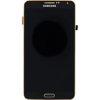 Originální Samsung LCD displej + dotyková deska + přední kryt pro Galaxy Note 3 zlatý