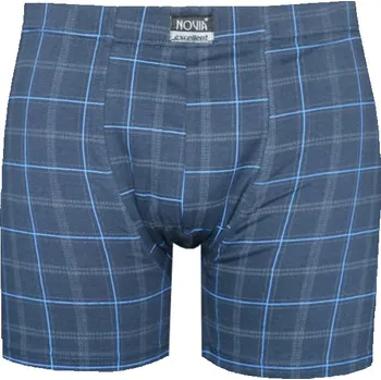Boxerky Pánské Boxerky NOVIA M205 modrá kostka Velikost: M