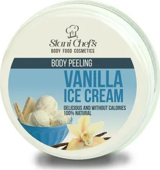 Tělový peeling Hristina Přírodní tělový peeling vanilková zmrzlina na bázi mořské soli 250 ml