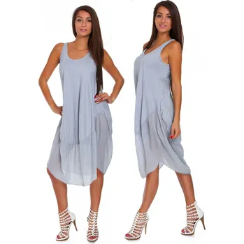 Dámské šaty Fashionweek Nádherné módní letní bavlněné šaty BOHO ITALY TC665 Barva: šedý, Velikost: Universal
