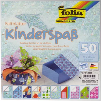 Barevný papír Folia Origami papír Kinderspas 50ks, 80g - 10x10cm