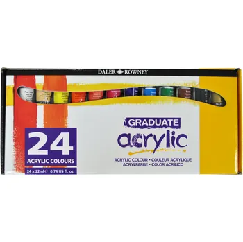 Speciální výtvarná barva Sada akrylové barvy Daler-Rowney Acrylic - 24x22ml. tuby