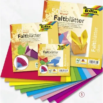 Barevný papír Folia Origami papír DUO 80g - 15x15cm