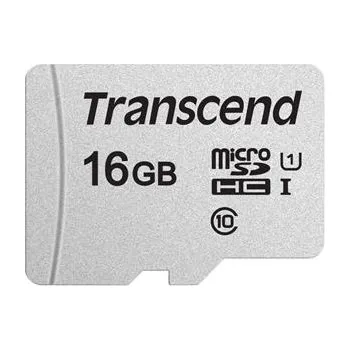 Ukládání dat Transcend 16GB microSDHC 300S UHS-I U1 (Class 10) paměťová karta (bez adaptéru), 95MB/s R, 45MB/s W