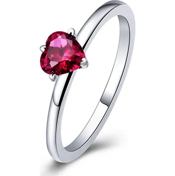 Prsten Elenys stříbrný prsten se zirkonem Třešnově červený poklad Velikost: 8 (EU: 57-58)